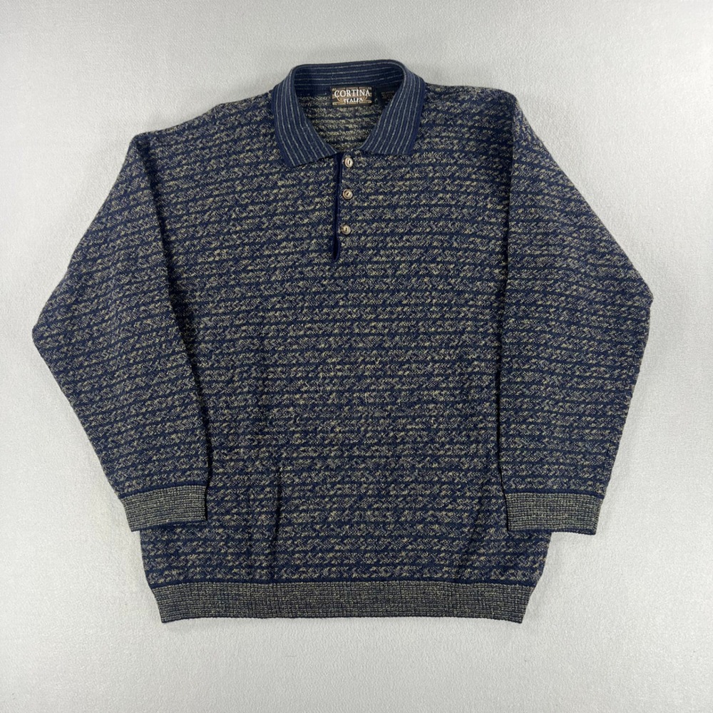 Vintage Y2K Cortina Italia Long Sleeve Sweater Wool Made In Italy‎ Mens Size XL